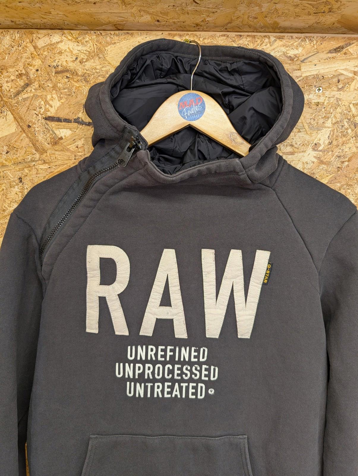G-Star Raw Hoodie Men Large Graphic Pullover Black Charcoal Side Zip Heavyweight