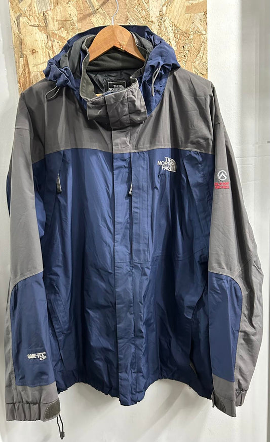 North Face Summit Series Coat Mens Size 2XL Gore-Tex TNF Blue Grey Parka Jacket