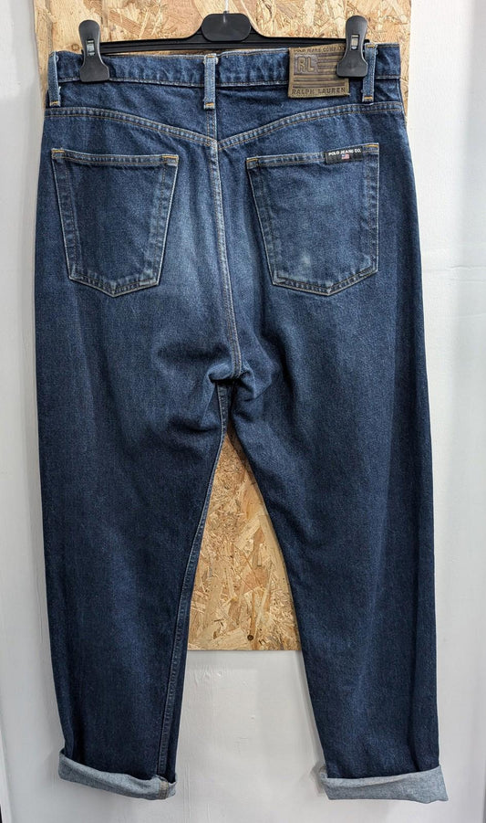 Ralph Lauren W34 L32 Men Polo Jeans Co Relaxed Fit Dark Navy Blue Vintage 90s