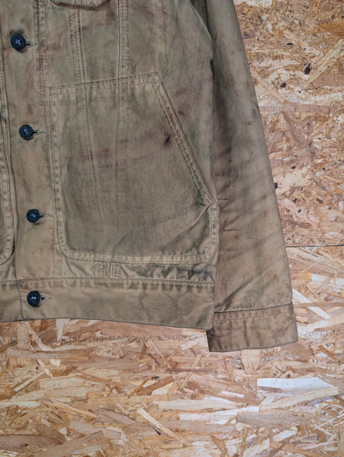 Filson Short Lined Cruiser Jacket Mens Small Tan Cotton Checked USA Made