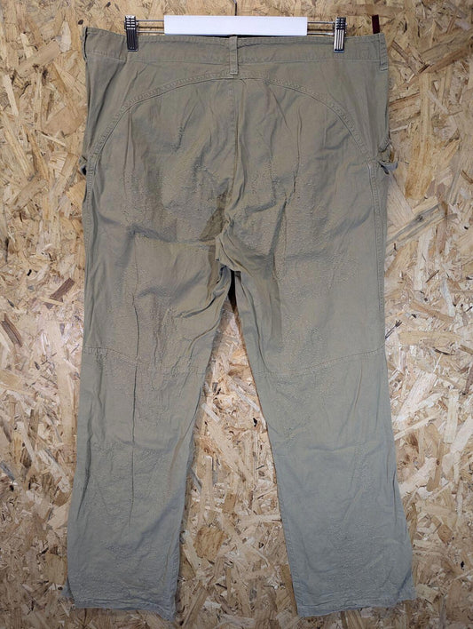 Griffin Trousers XXL 2XL W38 L34 Beige Khaki Cream Embroidered Pants Baggies