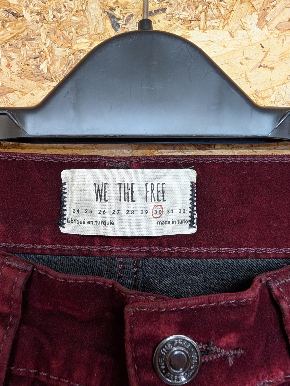 We The Free People Womens Trousers W30 L28 Size Corduroy Velvet Burgundy Red