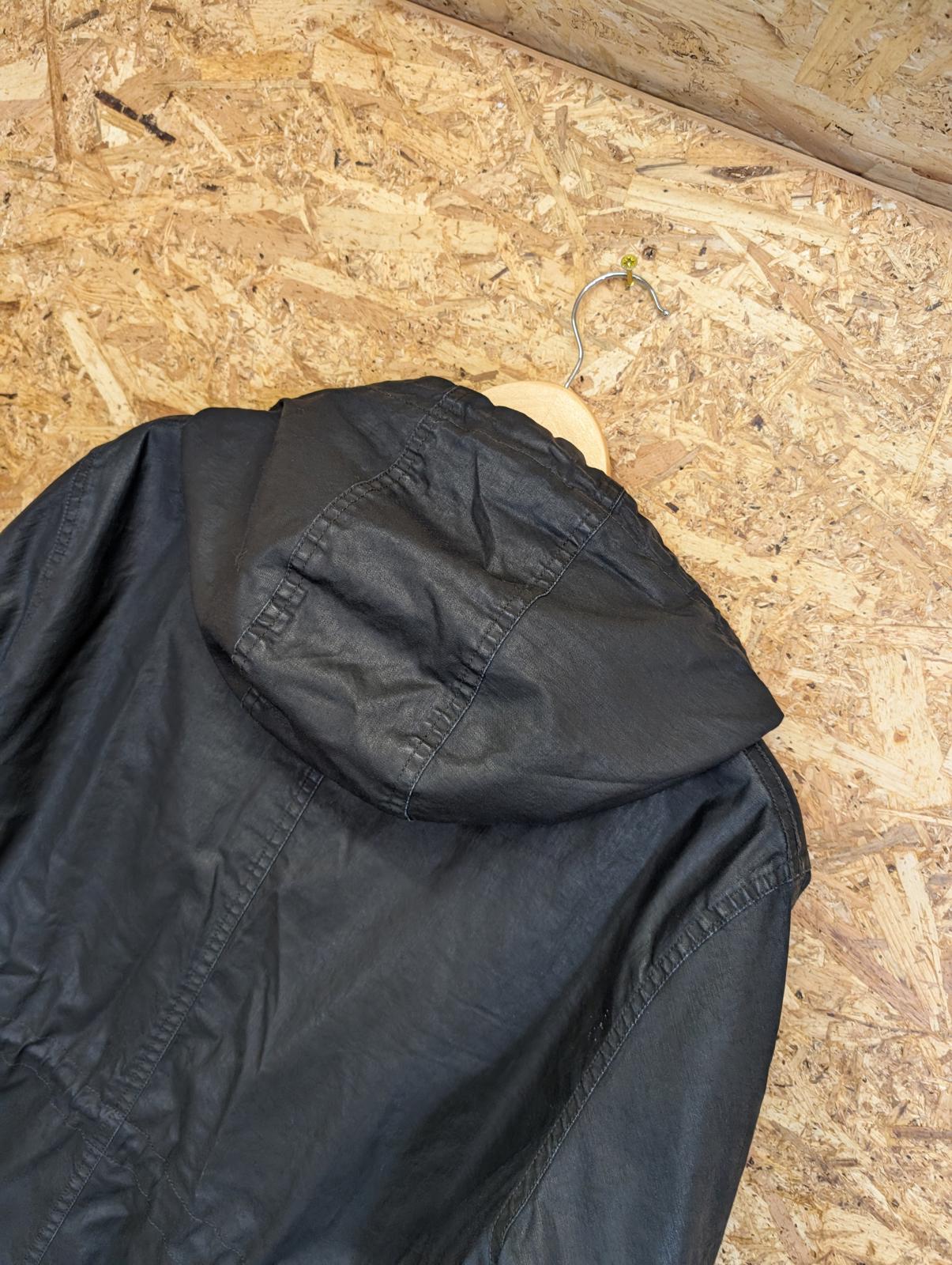 Whistles Waxed Parka Size Large Jacket Black Fleece Lined Cotton Coat