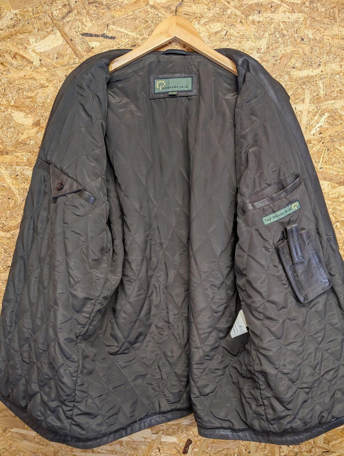 Hidepark Leather Coat XL Men Classic Brown Jacket Padded Lined Pockets