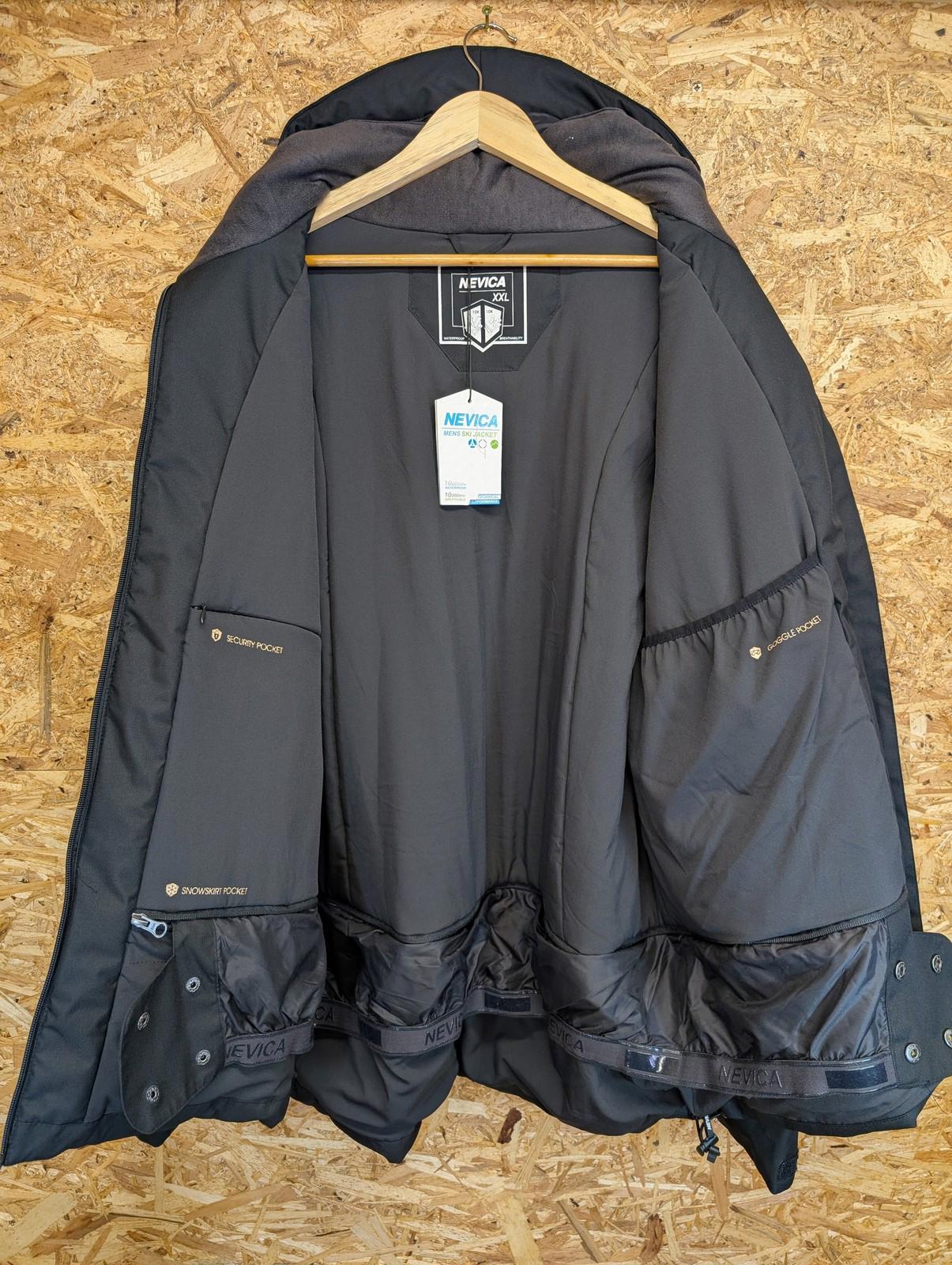 Nevica Ski Jacket Men XXL Waterproof Breathable Black Insulated Winter Snowboard