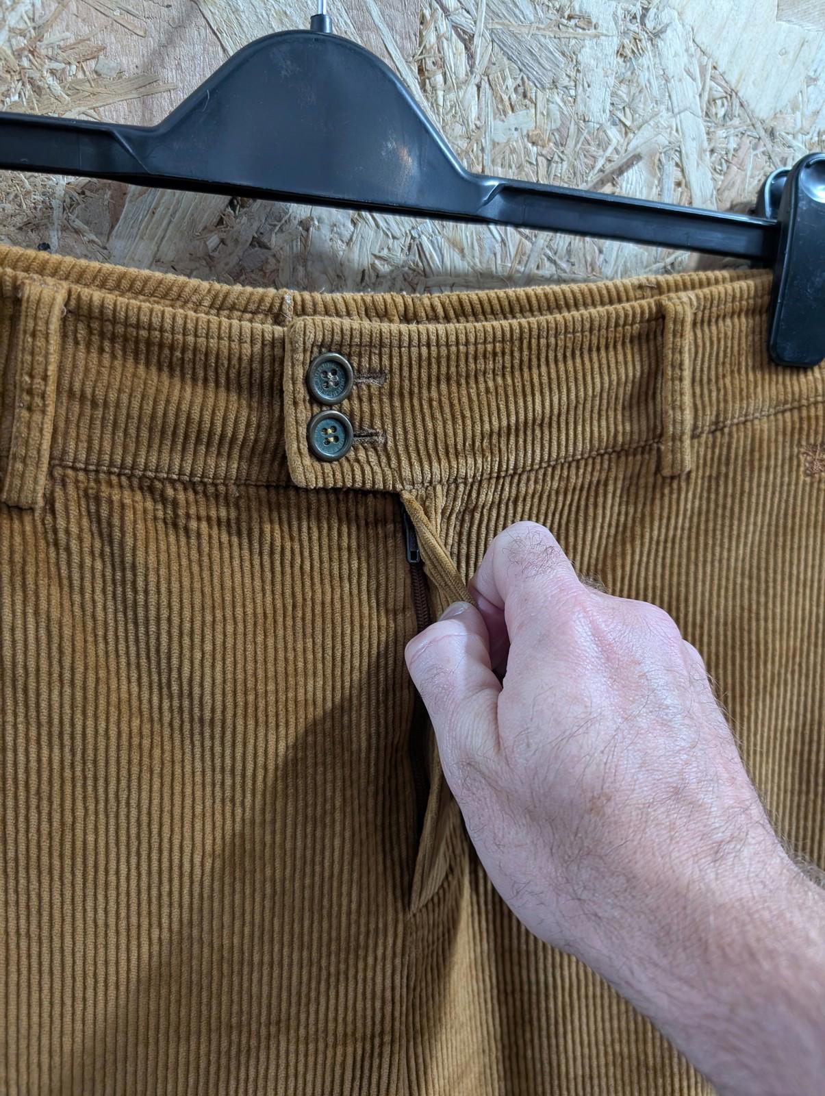 Burberry Trousers UK 12 W28 L29 Women Corduroy High Waist Tan Brown London Pleated
