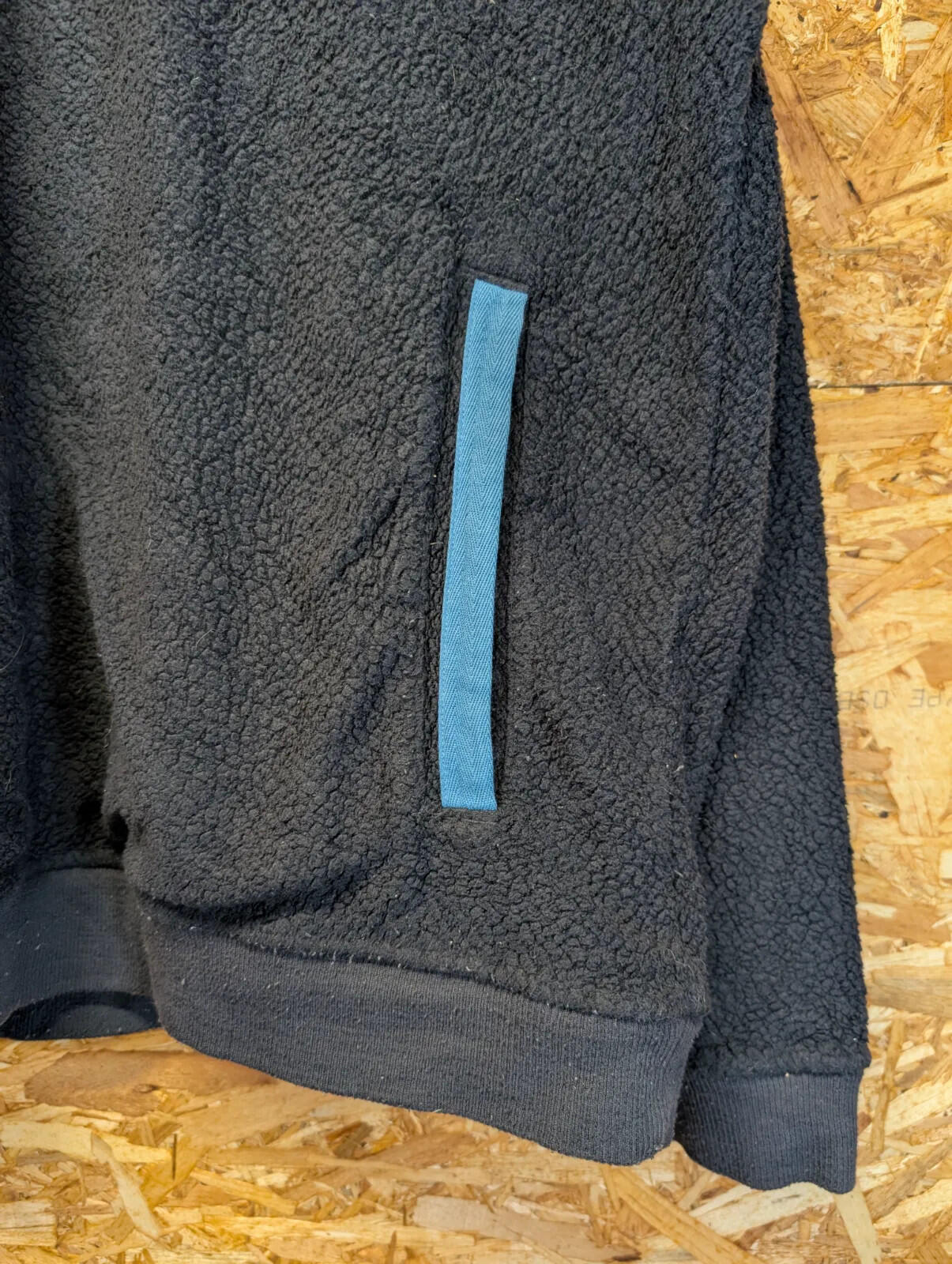Patagonia Shearling Button Pullover Fleece Mens XXL Charcoal Blue Pink Pockets