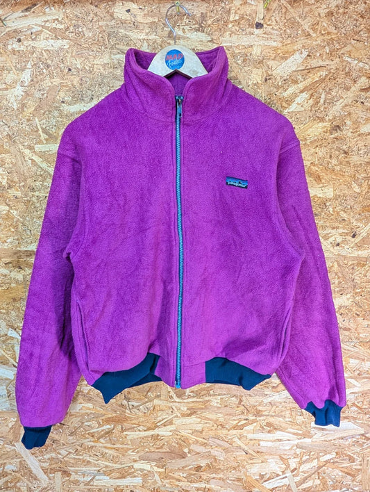 Vintage 80s Patagonia Full Zip Fleece Jacket Size Small 8 Purple Mad in USA