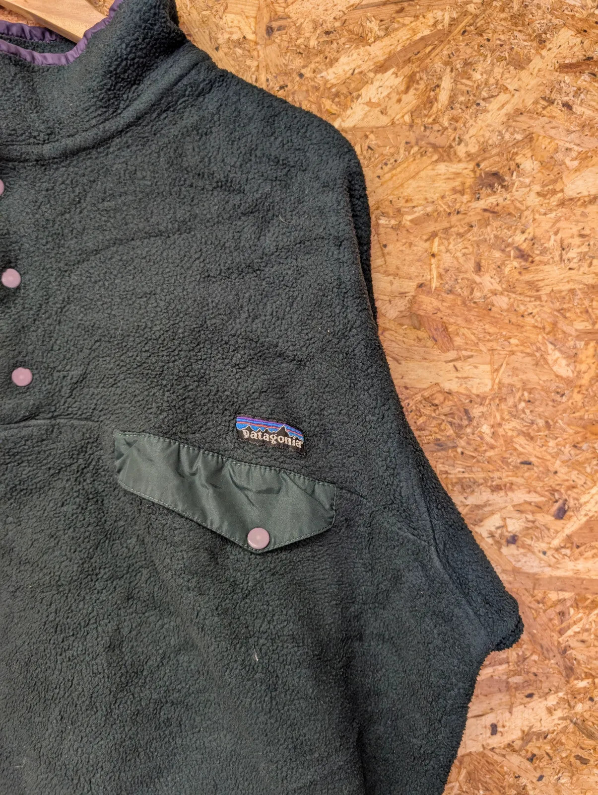 Vintage Patagonia Snap-T Fleece Mens Large Dark Green Synchilla Sherpa Retro 90s