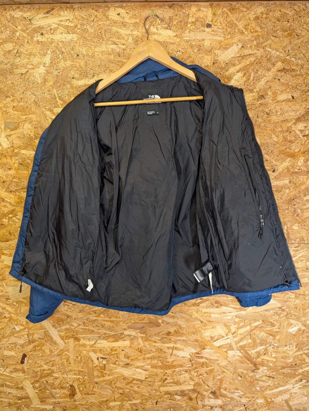 North Face 700 Nuptse Puffer Jacket Mens XS Blue Black Nylon Down Feathers