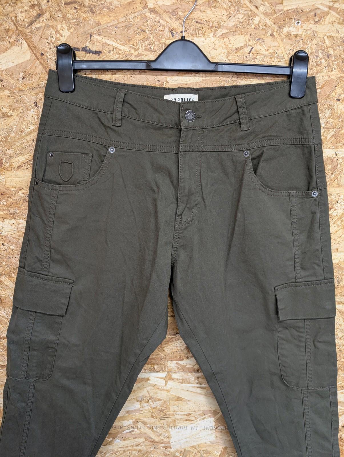883 Police Mens W34 L30 Cargo Trousers Supernova Tapered Fit Khaki Green Slim