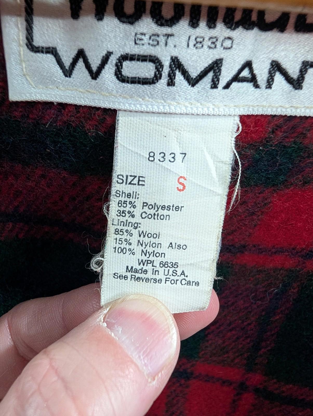 Woolrich Jacket Small Women Vintage 90s Polyester Cotton Teal Blue Coat USA