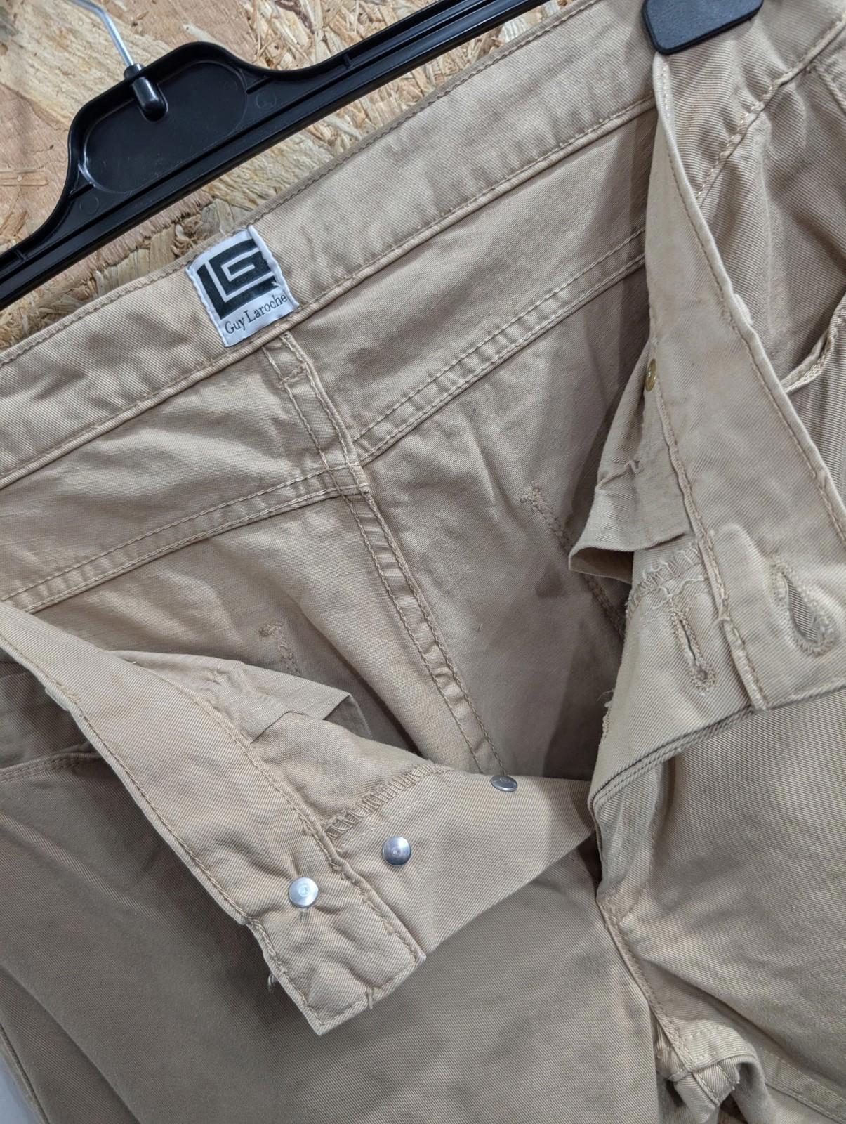 Guy Laroche Trousers W32 L36 Men Beige Chino Cotton Straight Leg Slim Fit New