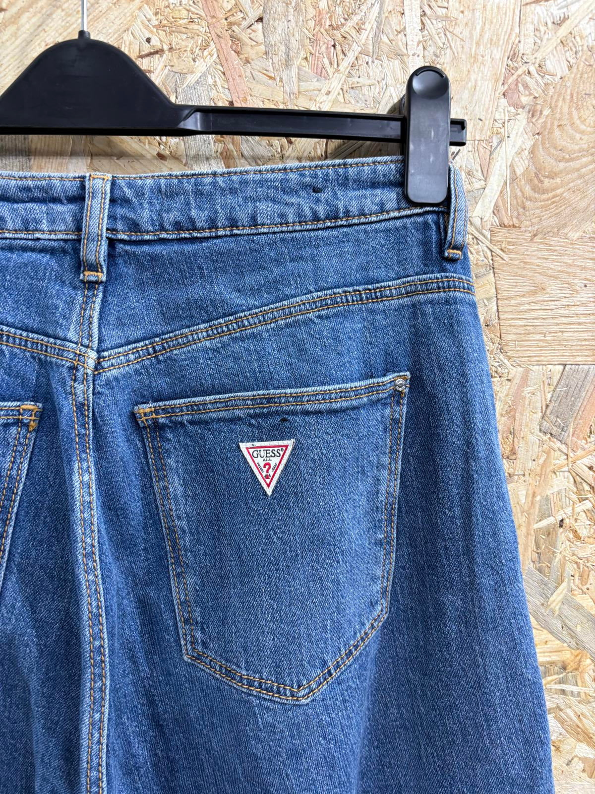 Guess Tapered High Mom Blue Jeans Size 10 W30 L30 Women Stonewash Boyfriend Fit