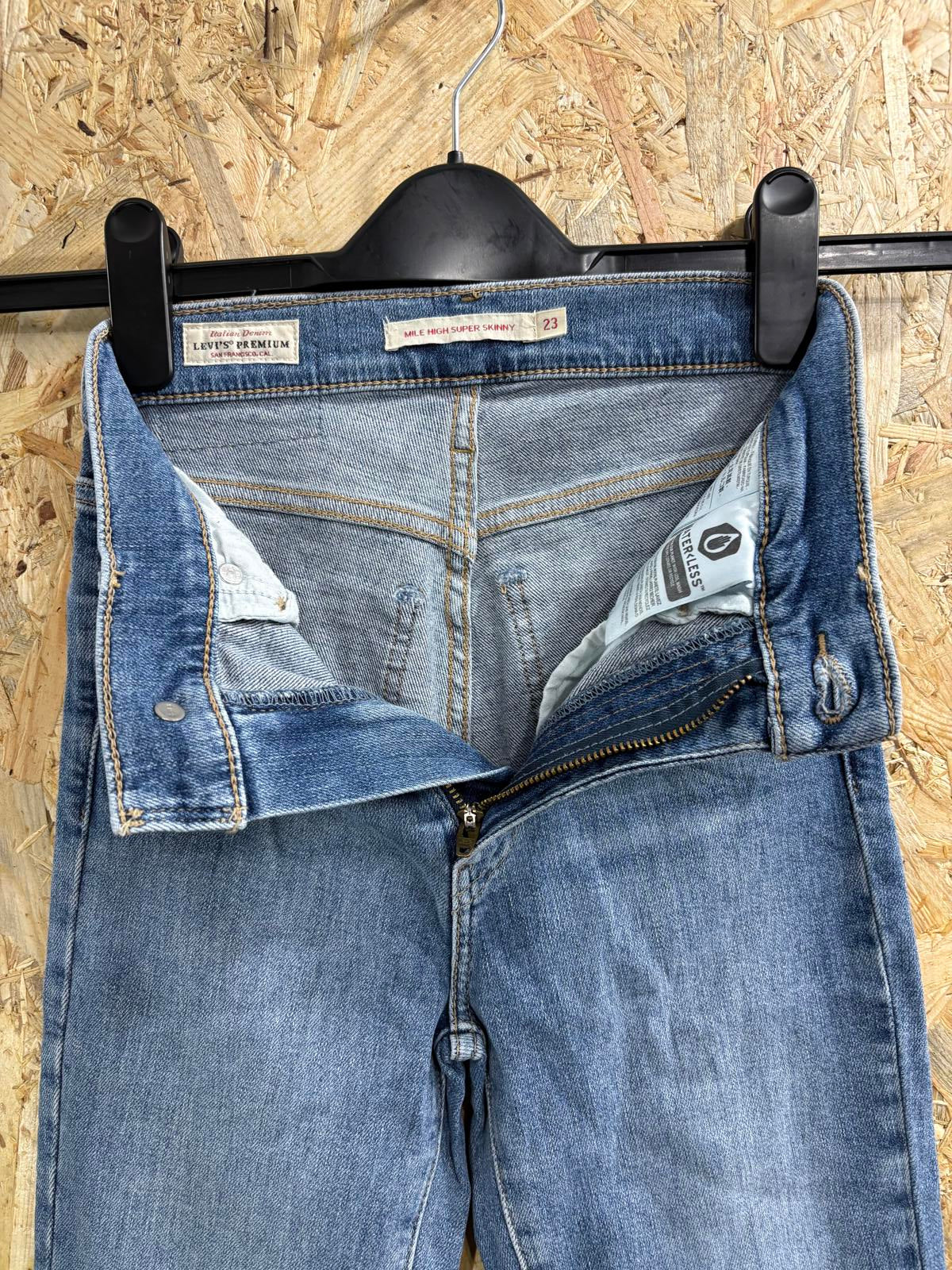 Levis Mile High Super Skinny Jeans Girls Age 11 W23 L30 Slim Blue Premium Big E