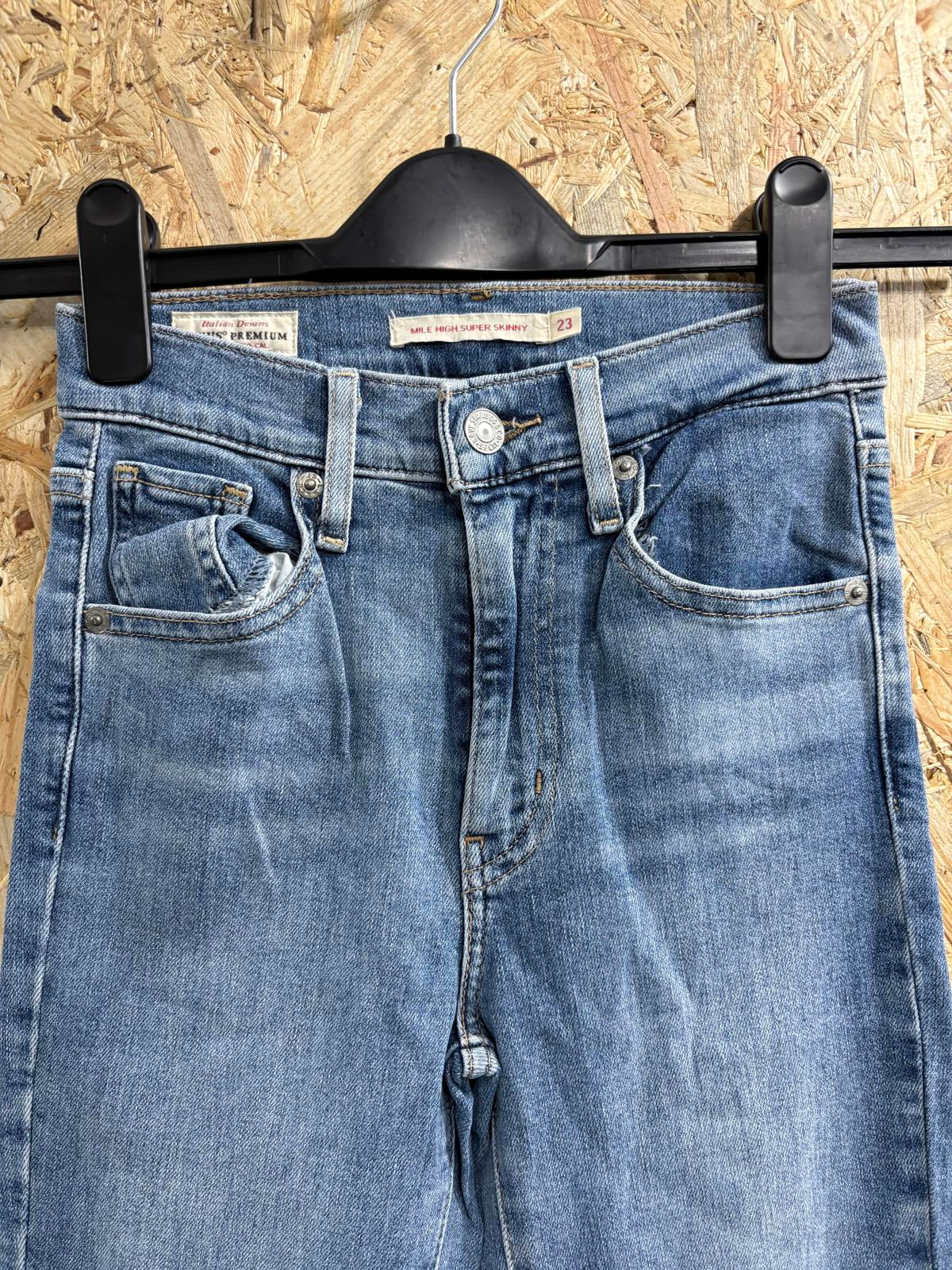 Levis Mile High Super Skinny Jeans Girls Age 11 W23 L30 Slim Blue Premium Big E