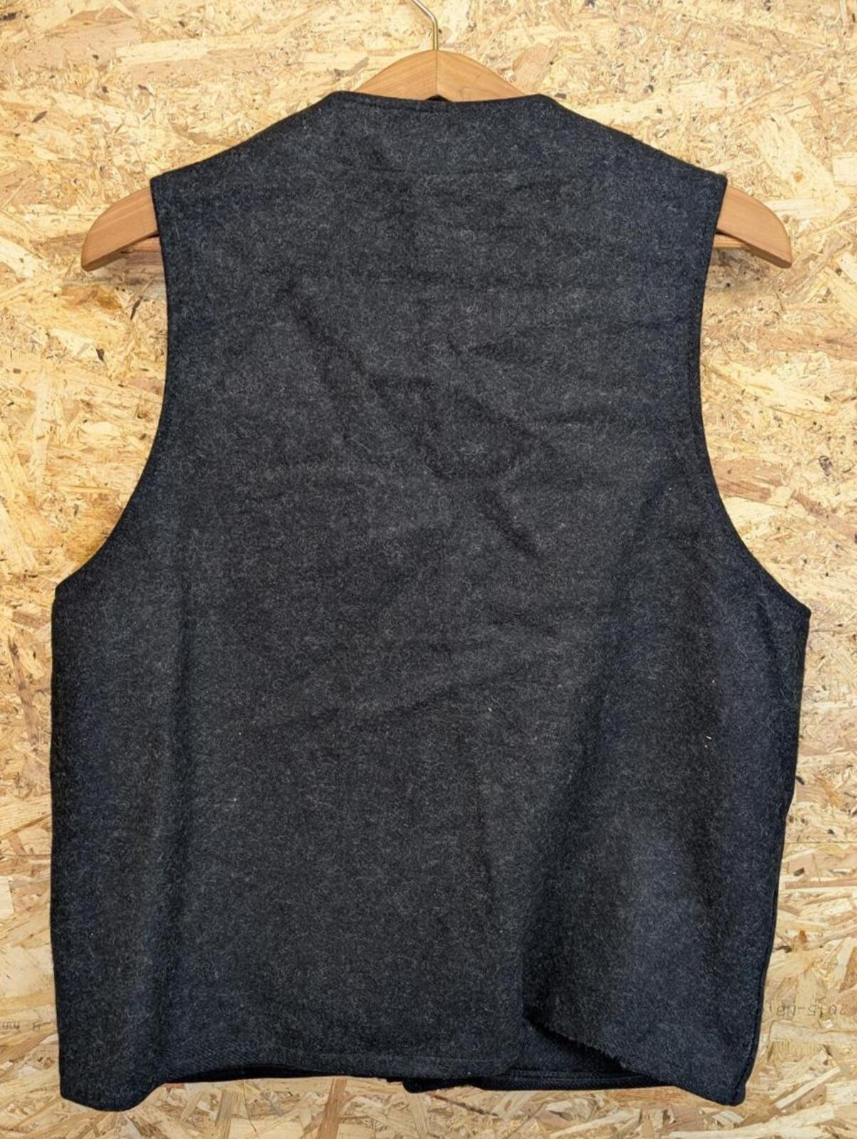 Filson Mackinaw Vest Mens Small Grey Wool Outdoor Waistcoat Gilet Body Warmer
