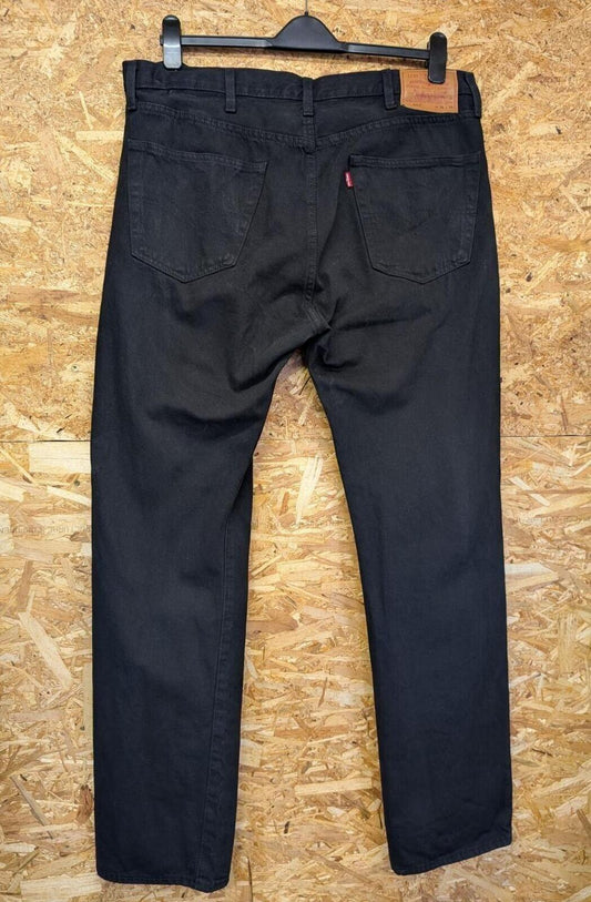 Vintage Levis 751 Black Jeans W32 L32 Men Straight Leg Classic Fit Button Fly