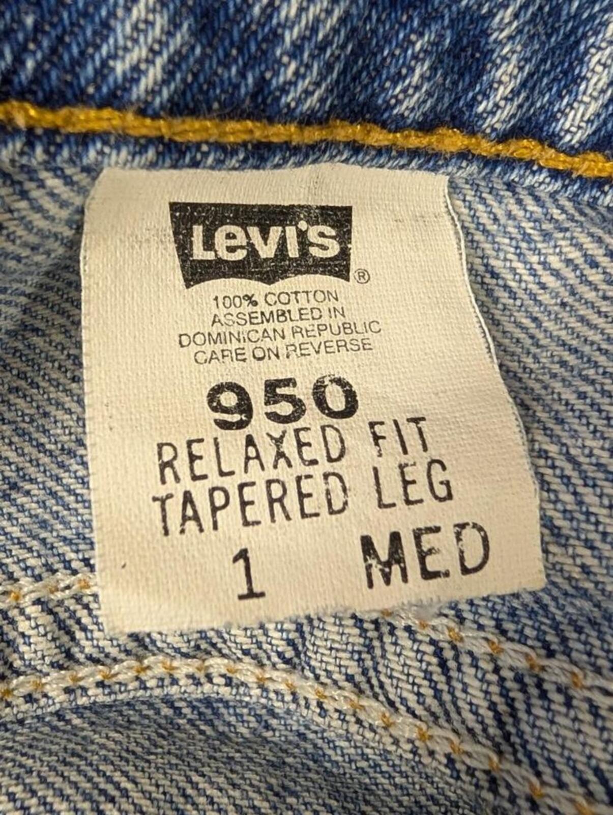 Vintage Levis 950 Jeans W26 L30 High Waist Women Orange 90s Blue Relaxed Tapered