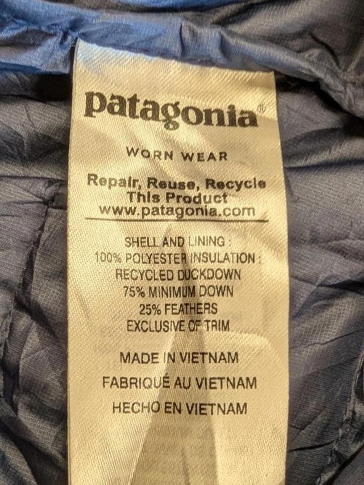 Patagonia Down Snap-T Pullover Large Men Navy Blue Quilted Primaloft Layer Nano
