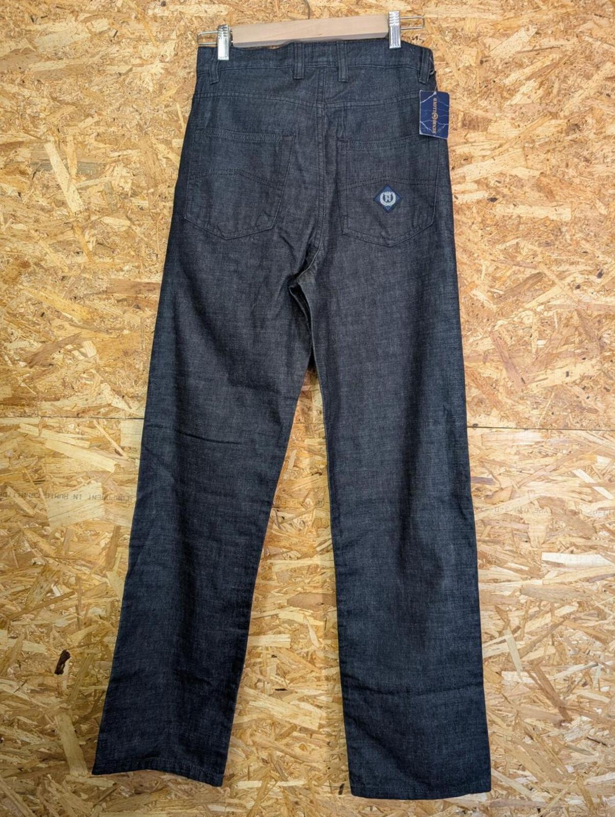 Henri Lloyd Jeans W28 L30 Men Straight Leg Navy Blue Rigid Denim Vintage Button