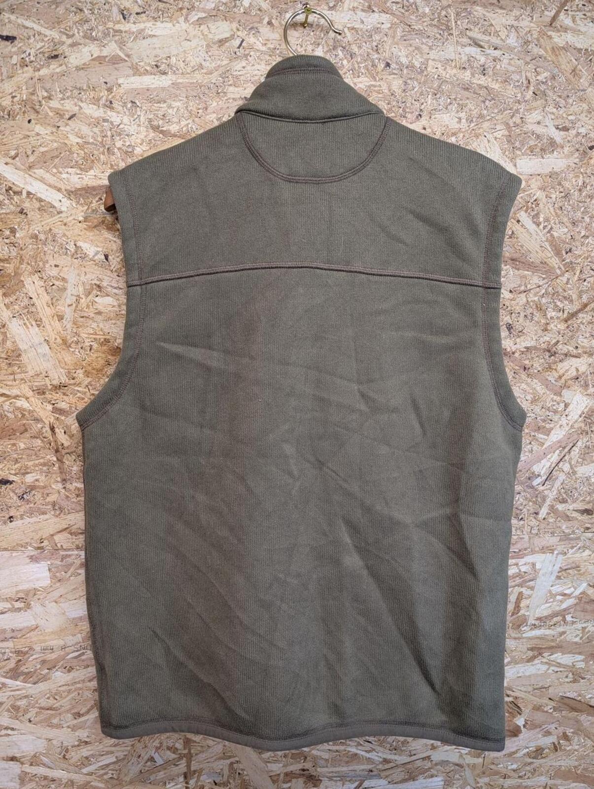 Filson Field Vest Mens Medium Khaki Green Fleece Polyester Bodywarmer Gilet Zip