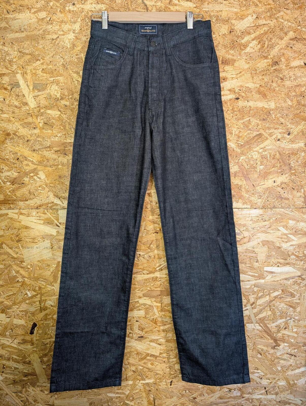 Henri Lloyd Jeans W28 L30 Men Straight Leg Navy Blue Rigid Denim Vintage Button