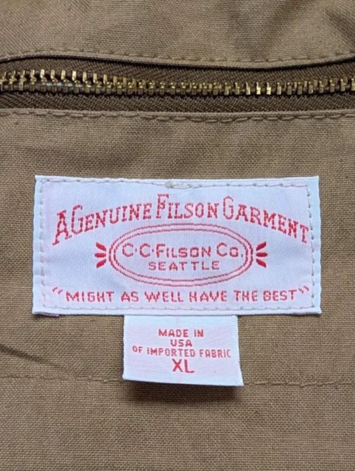 Filson 641N Tin Cloth Field Jacket Mens XL Tan Waxed Canvas USA NWT Mackinaw