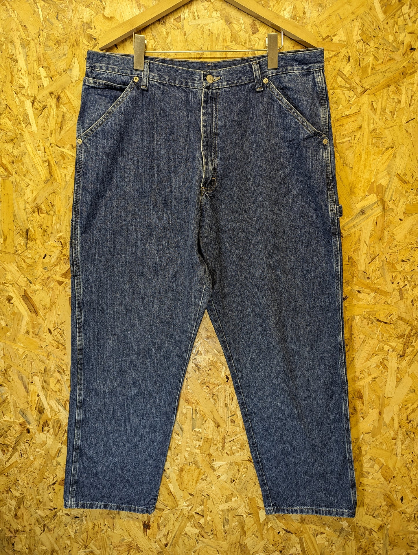 Wrangler Carpenter Dungaree Jeans Stonewashed Blue Baggy Vintage 90s Fit W36 L32