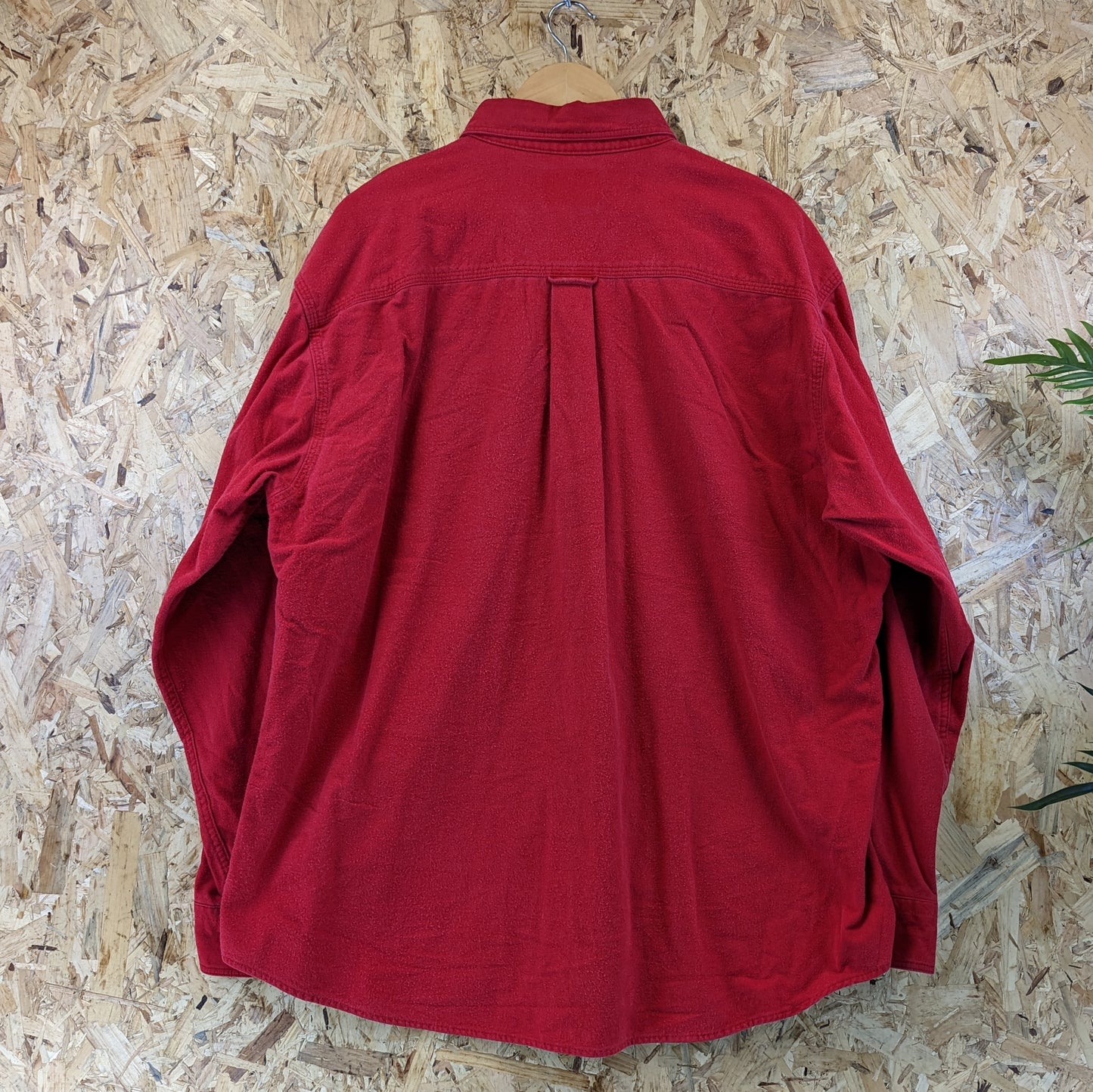 Woolrich Made In USA Vintage 90s Heavy Duty Cotton Chamois Shirt Jacket Red XL