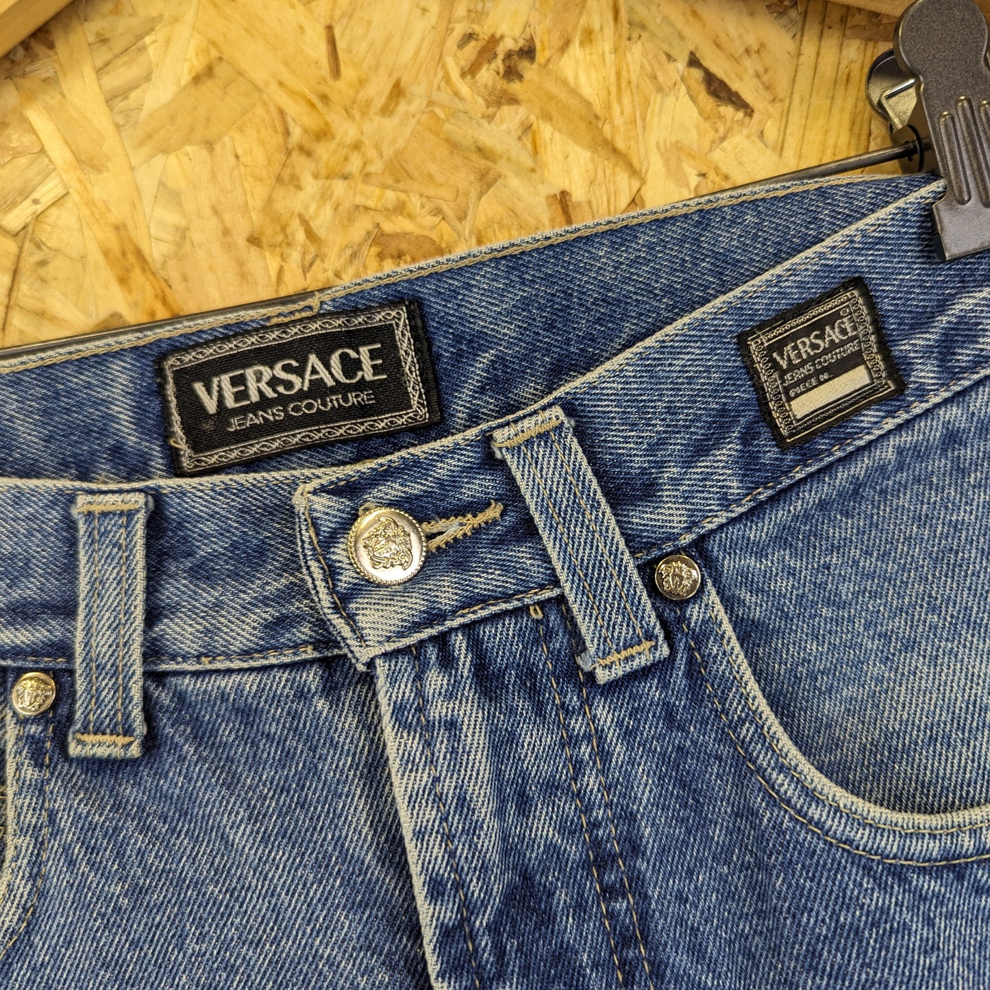 Versace Jeans Couture Vintage 90s Blue Mum Boyfriend Fit High Waisted W28