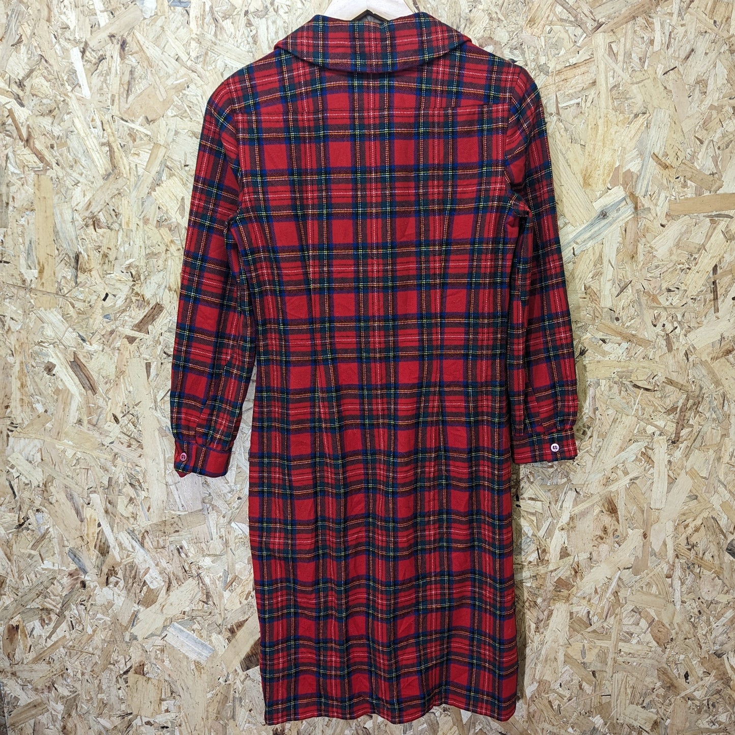 Pendleton USA Vintage 70s Heavy Duty Wool Dress Shirt Check Red Green Size 8