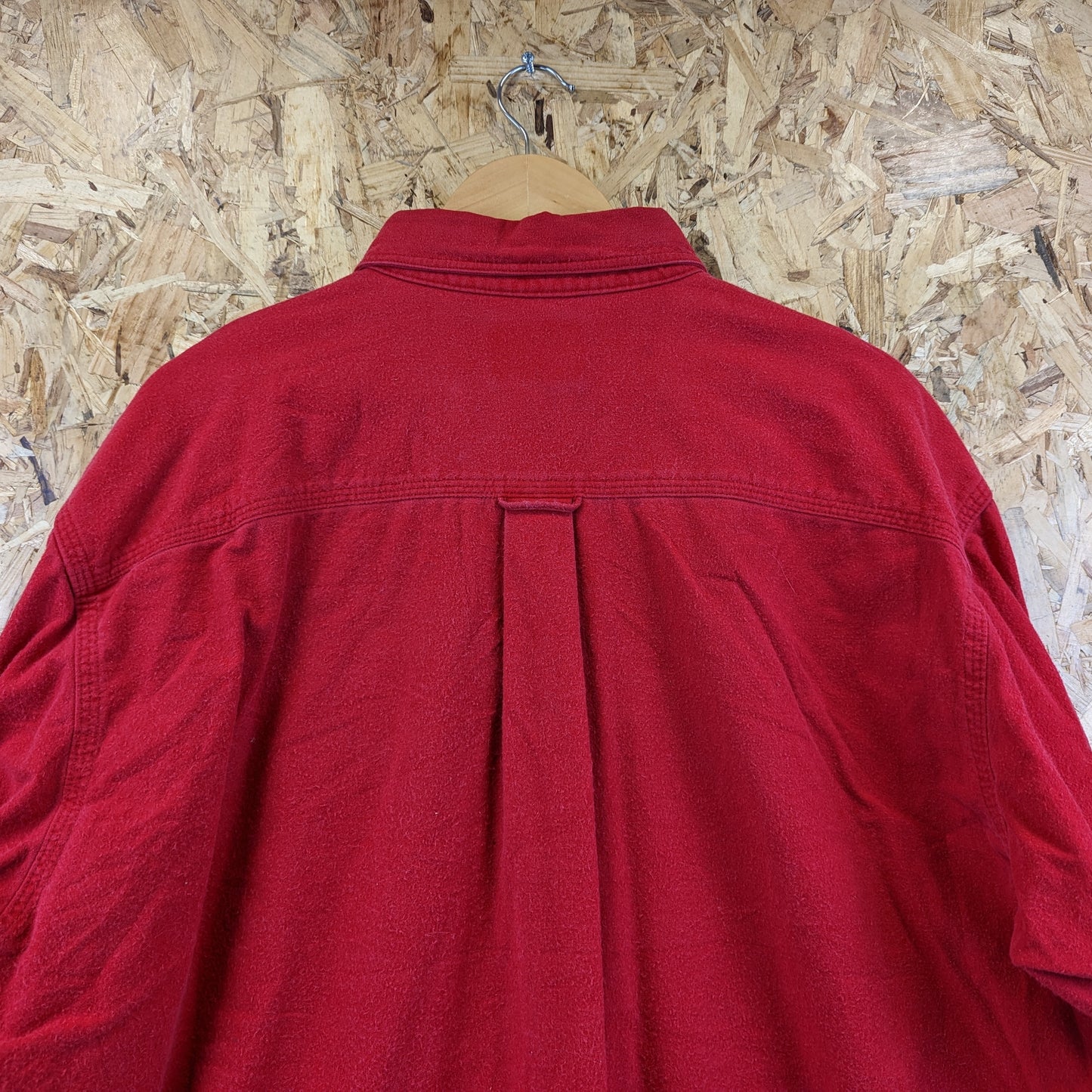 Woolrich Made In USA Vintage 90s Heavy Duty Cotton Chamois Shirt Jacket Red XL