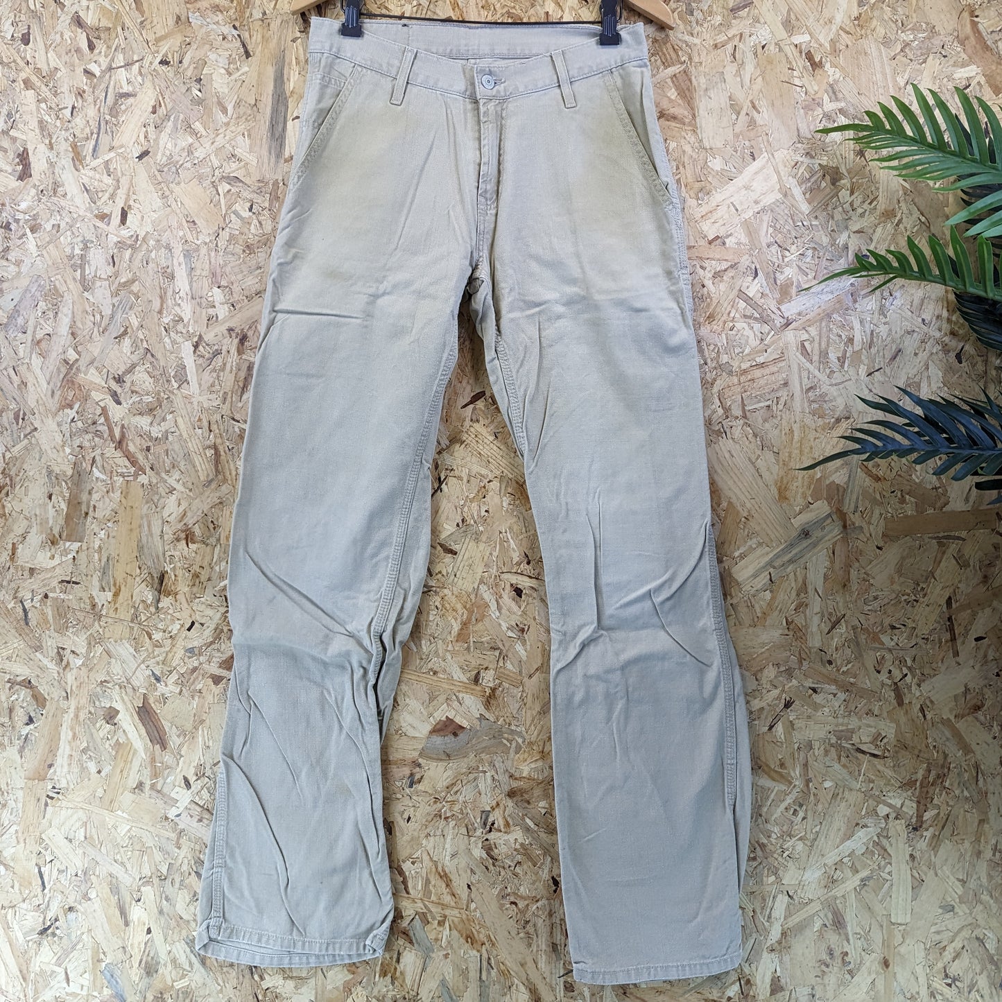 Levis Stone Beige Carpenter Utility Pants Jeans Y2K Zip Fly Vintage YTK W30 L34