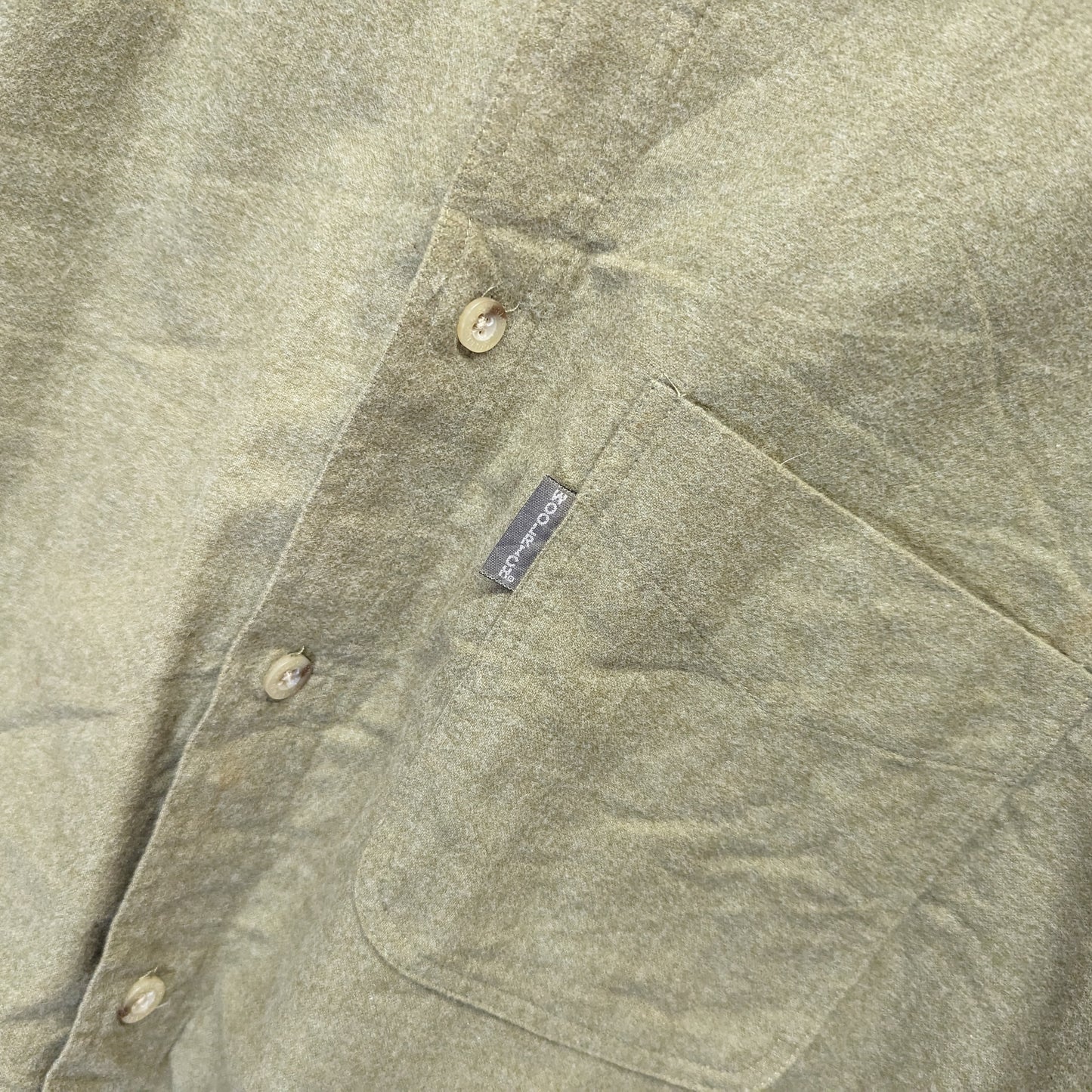 Woolrich Olive Green Heavy Duty Brushed Cotton Shirt Jacket Pocket XL - 2XL