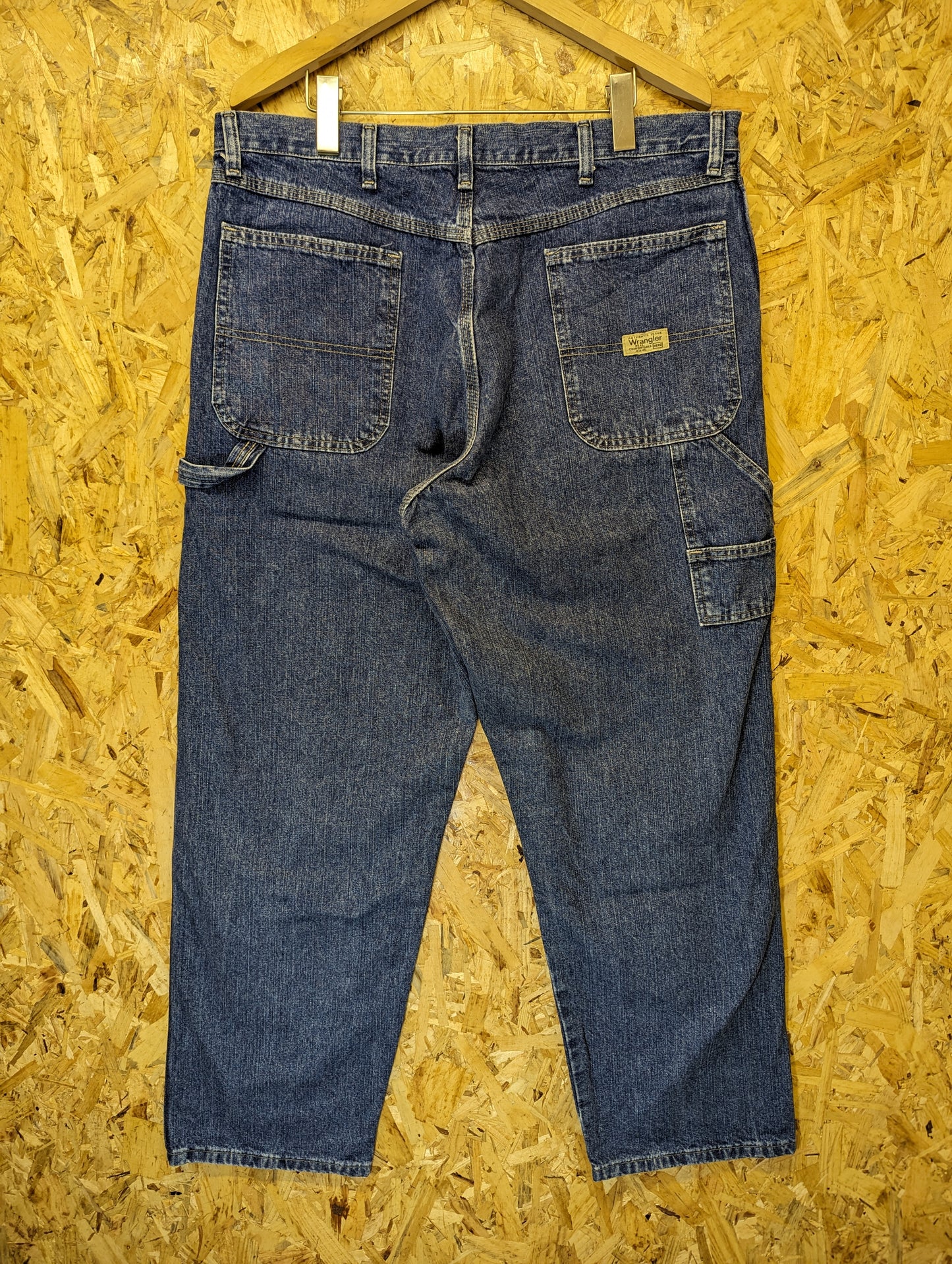 Wrangler Carpenter Dungaree Jeans Stonewashed Blue Baggy Vintage 90s Fit W36 L32