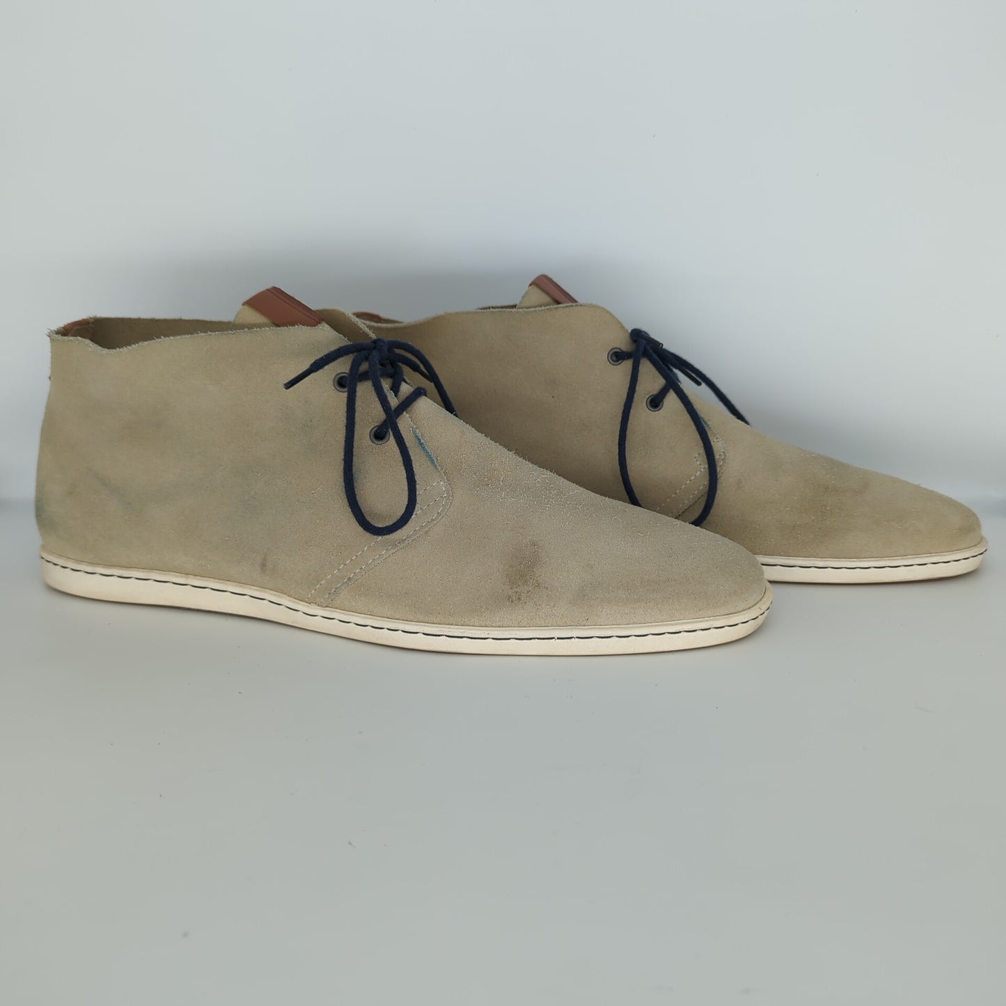 Fred Perry Beige Cream Desert Boots Suede Lace Up Casual Inide Mens UK 10 EUR 45