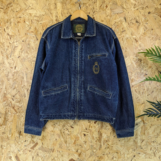 Edwin Trucker Jacket Japanese Denim Vintage 90s Blue Mid Wash Jean Large