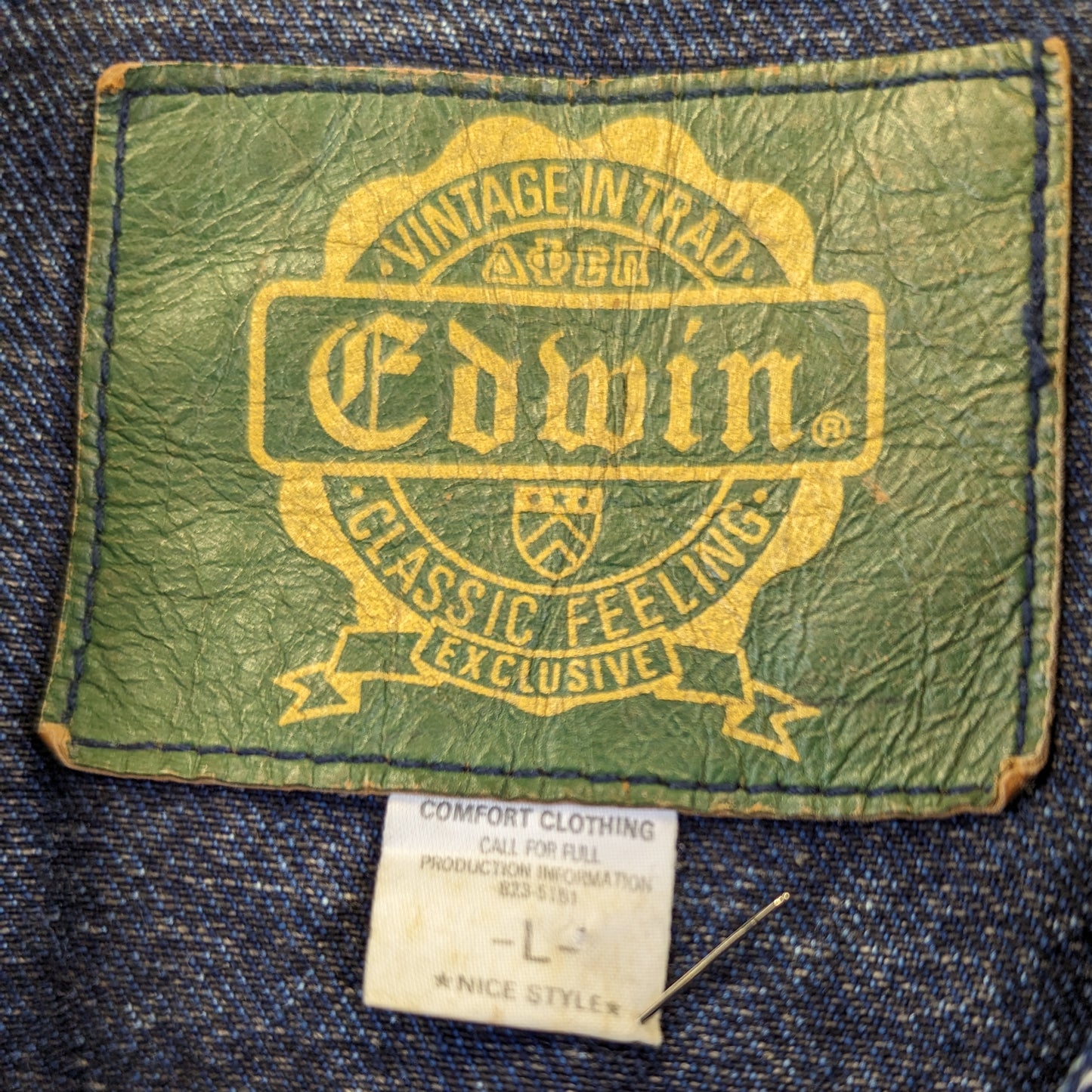 Edwin Trucker Jacket Japanese Denim Vintage 90s Blue Mid Wash Jean Large