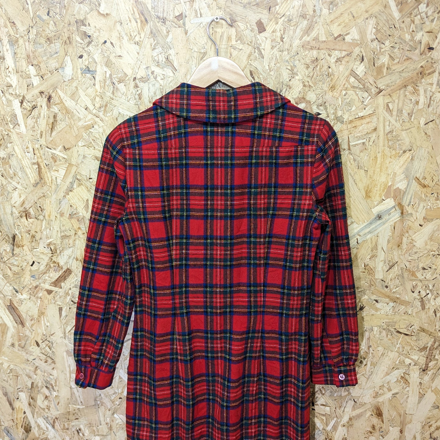 Pendleton USA Vintage 70s Heavy Duty Wool Dress Shirt Check Red Green Size 8