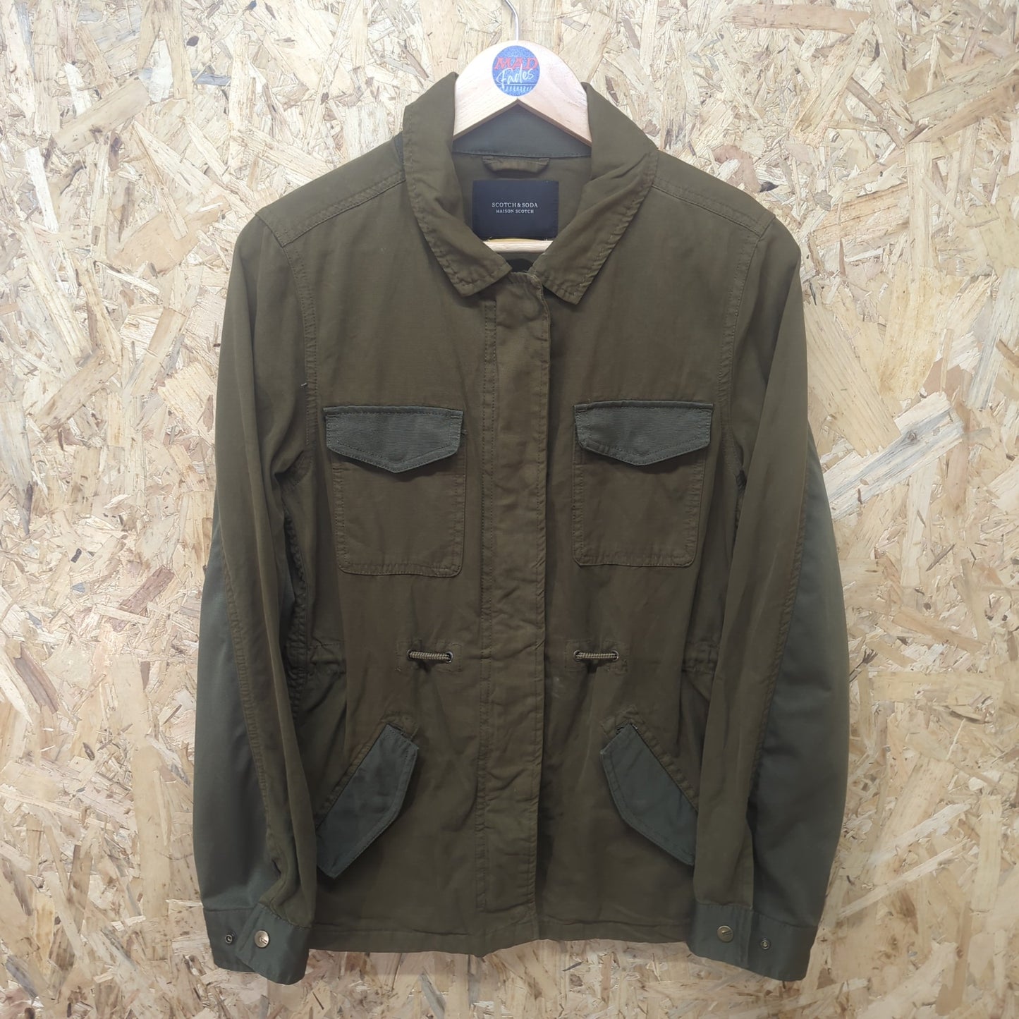 Scotch & Soda Safari Workwear Utility Jacket Military Khaki Green Mens Small